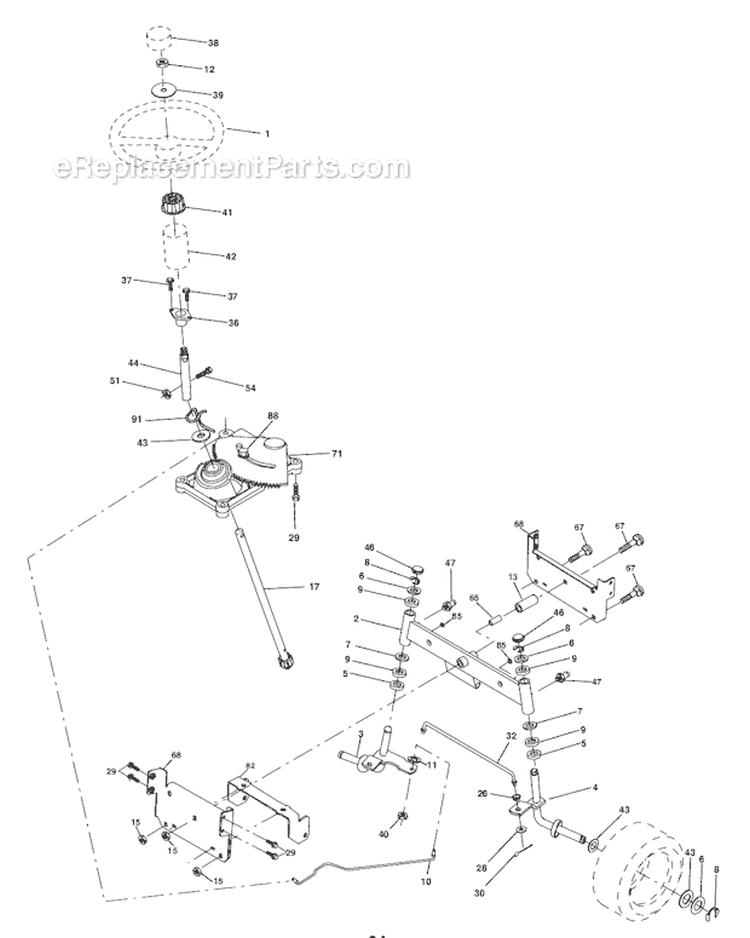 Page D Diagram and Parts List for WE165T42A  Weed Eater Lawn Tractor